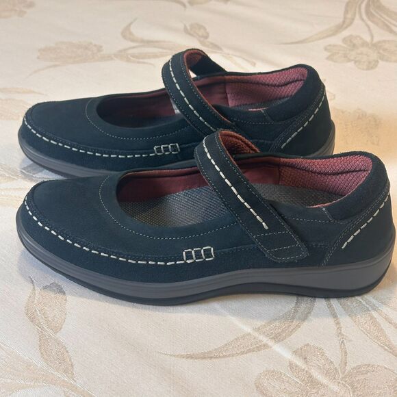 Orthofeet Athens (7.5 Medium) Mary Jane Womens Blue Orthopedic Walking Shoes - Picture 1 of 14